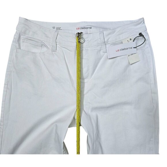 Liz Claiborne High Rise Flare Jeans White Denim Pants - Picture 6 of 8